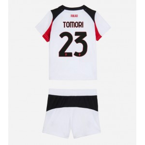 AC Milan Fikayo Tomori #23 Jalkapallovaatteet Lasten Vieraspeliasu 2025-26 Lyhythihainen (+ Lyhyet housut)